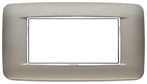 Eikon-Chrome Round Cover Plate, Matte Titanium Chrome Inner Frame, Die-Cast Metal, 4 Module product image