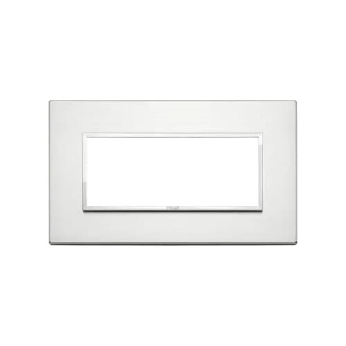 Eikon Evo: 5-Module British Standard Cover Plate, Aluminium, Polished Aluminium product image