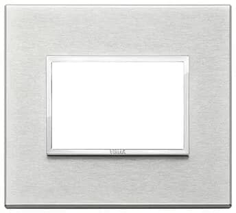 Eikon Evo Plate, Next Grey Aluminum, 3 Module product image