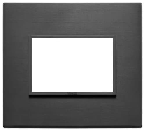 Eikon Evo Plate, Total Black Aluminum, 3 Module product image