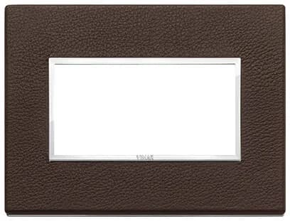 Eikon-Evo Square Cover Plate, Tobacco Natural Leather, 4 Module product image