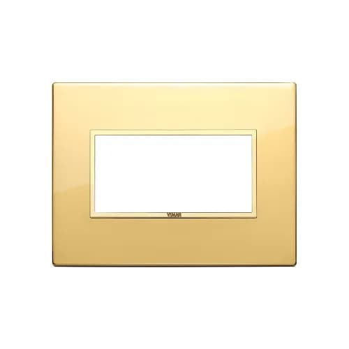 Eikon Evo: 4-Module Cover Plate, Aluminium, Polished Gold product image