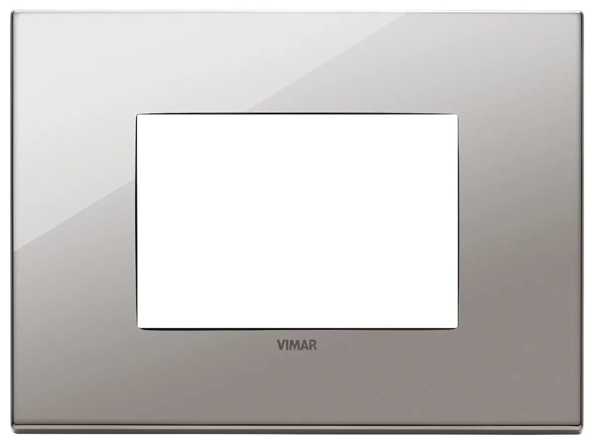 Eikon EXE: 3-Module Cover Plate, Polished Metal, Black Chrome product image
