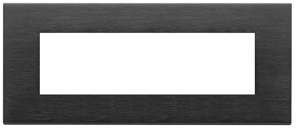EIKON: EXE 7-Module Cover Plate, Metal, Brushed Black product image