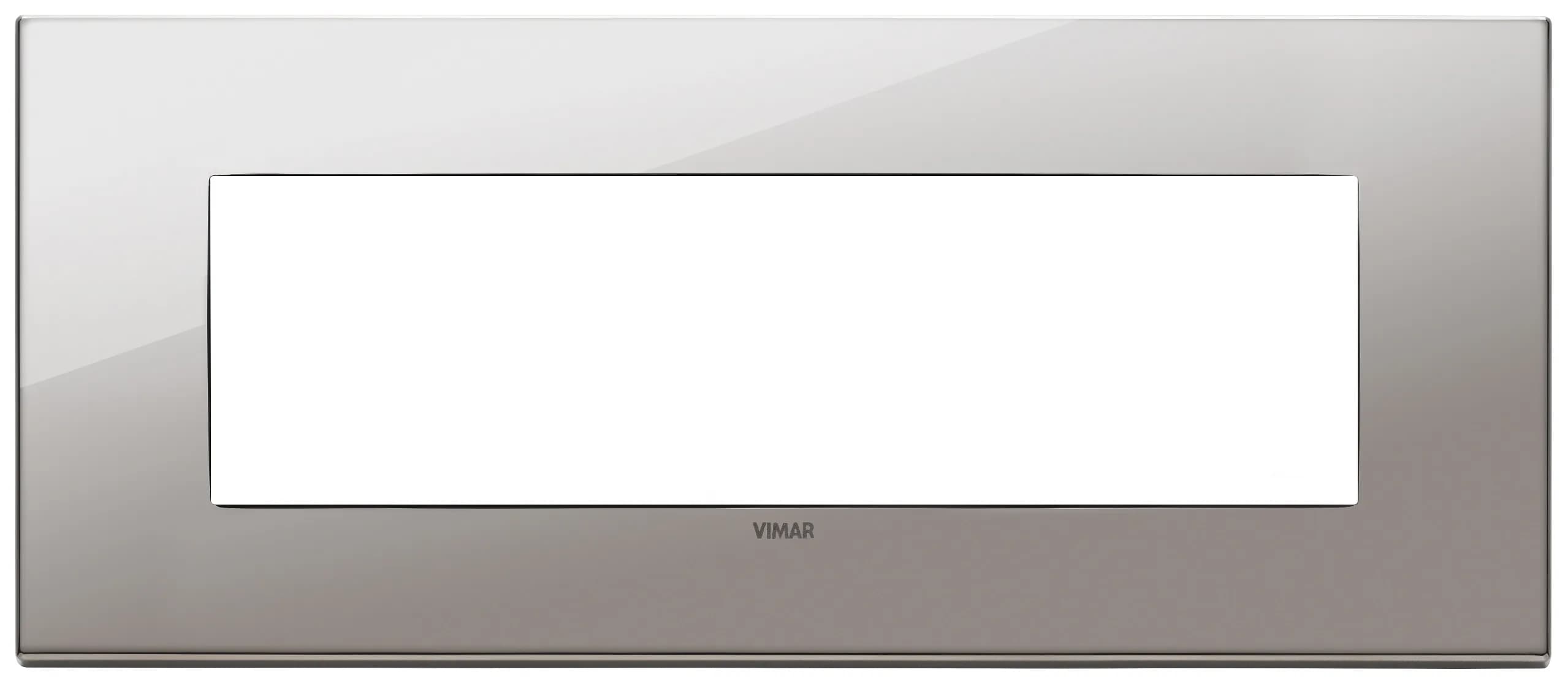 Eikon EXE Plate 7M metal black chrome 7-module cover plate, polished metal, black chrome product image