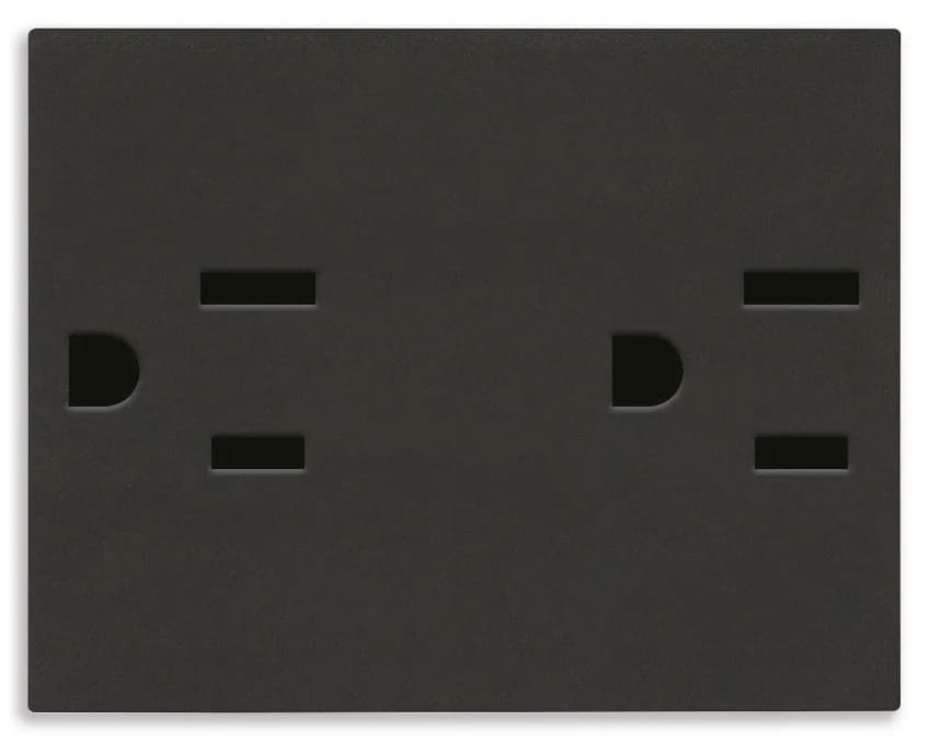 LINEA: USA Duplex SICURY Outlet, 2P+T, 15A-127V, 3 Modules, Black product image