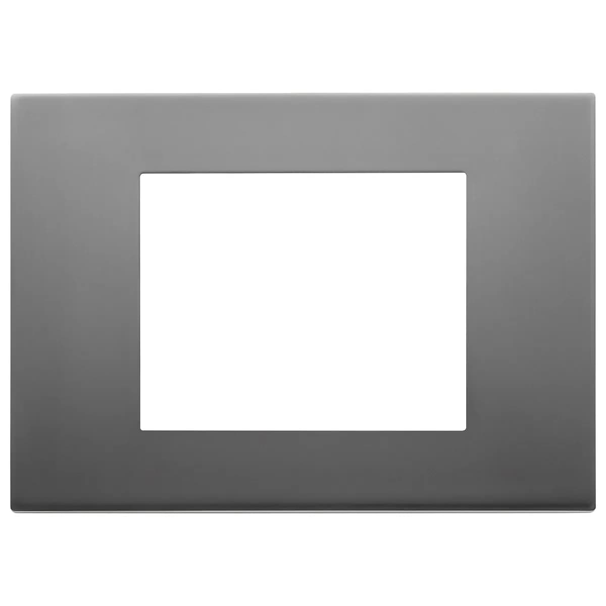 Linea: Cover Plate, 3-Module, Metal Satin-Finish Stainless Steel product image