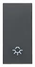 Eikon Interchangeable Switch Cover with Light Symbol, Customizable, Illuminable, 1 Module, Grey product image