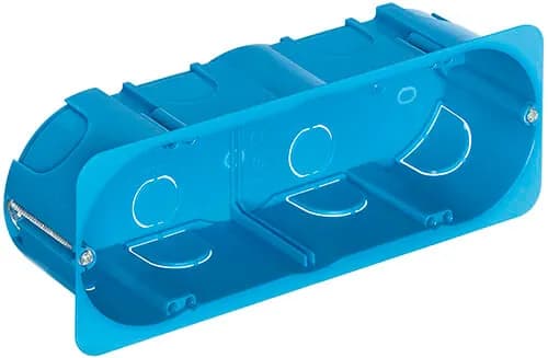 Mounting Box: 6-7 Module Flush-Mount, Round, Blue, Includes Screws product image