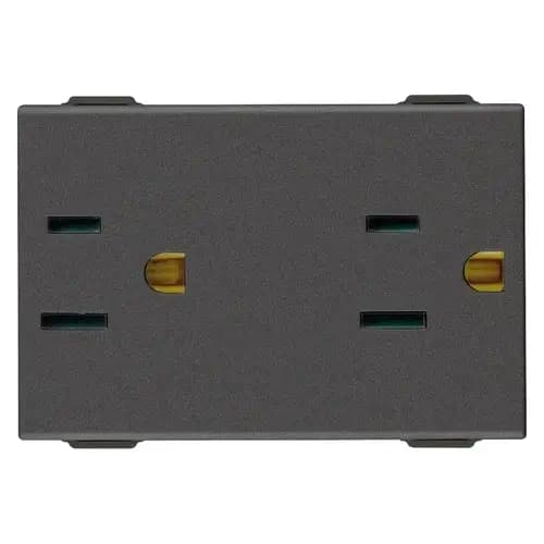 Vimar NEVE UP 3-module USA Outlet Two 2P+E 15A 127V - Carbon Matt product image Vimar NEVE UP 3-module USA Outlet Two 2P+E 15A 127V - Carbon Matt product image