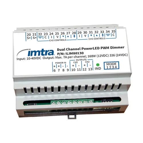 PowerLED Dimming Control Module, 2-Channel 10-40VDC, 7A x 2 (14A combined), IP40 product image PowerLED Dimming Control Module, 2-Channel 10-40VDC, 7A x 2 (14A combined), IP40 product image